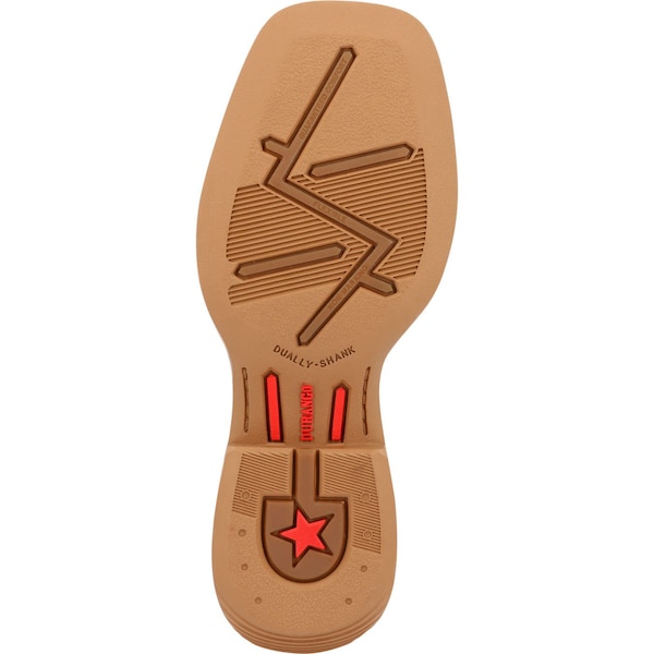 Durango Kids Western Boot, 2 M, Leather, 8 in H, Acorn/Black Onyx - DBT0237C