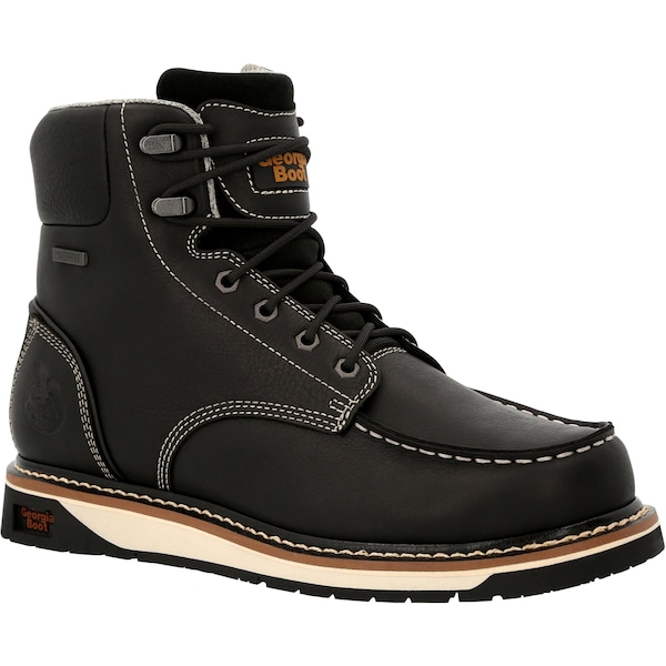 Georgia Boot AMP LT, Waterproof Wedge Work Boot, 8.5 W, 6 in Height, Black - GB00475  W  085