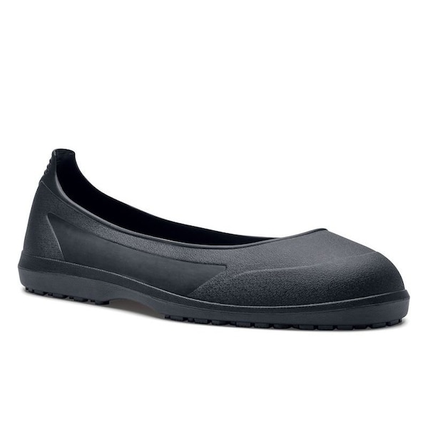 Shoes For Crews Overshoes, Plain Toe, Rubber, 2 in Height, Pull On Closure, SFC Mighty Grip Sole, Black, M - 50-M