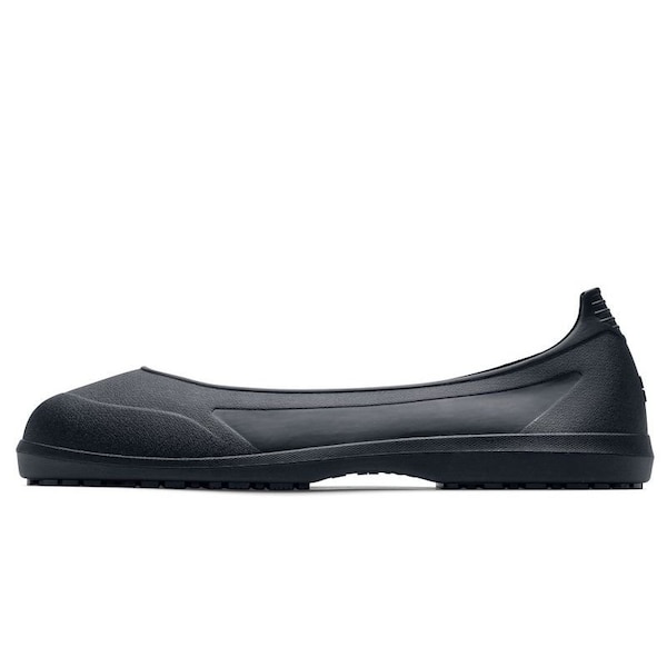 Shoes For Crews Overshoes, Plain Toe, Rubber, 2 in Height, Pull On Closure, SFC Mighty Grip Sole, Black, M - 50-M