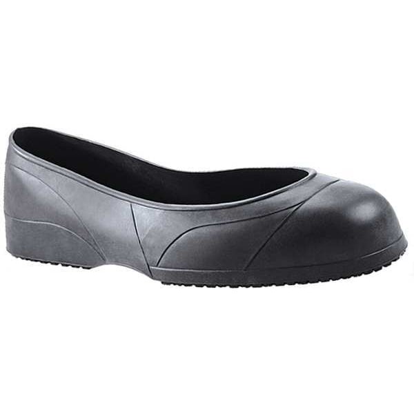 Shoes For Crews Overshoes, Plain Toe, Rubber, 2 in Height, Pull On Closure, SFC Mighty Grip Sole, Black, M - 50-M
