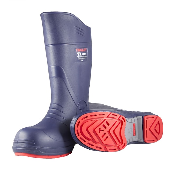 Tingley Flite Composite-Toe Rubber Boots, Chevron Plus Outsole, 15 in H, Knee, Blue, Men's, Size 9 - 26256