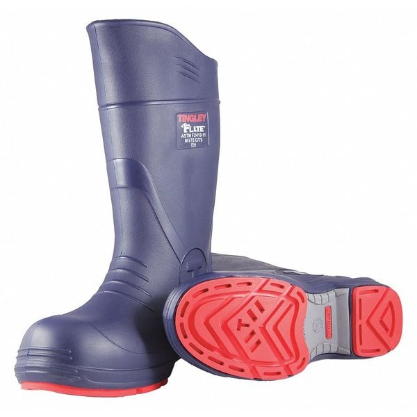 Tingley Flite Composite-Toe Rubber Boots, Chevron Plus Outsole, 15 in H, Knee, Blue, Men's, Size 9 - 26256