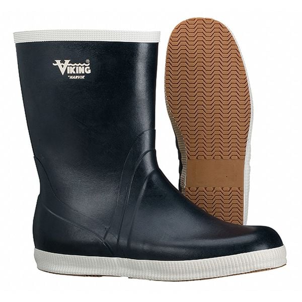 Viking Unisex Mariner Kadett Marine Mid Rubber Boots, Plain Toe, 10" Height, Blue, 10 - VW24-10