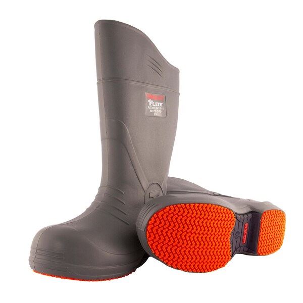 Tingley Men's Flite Tall Rubber Boots, Composite Toe, Gray, 8 - 28259