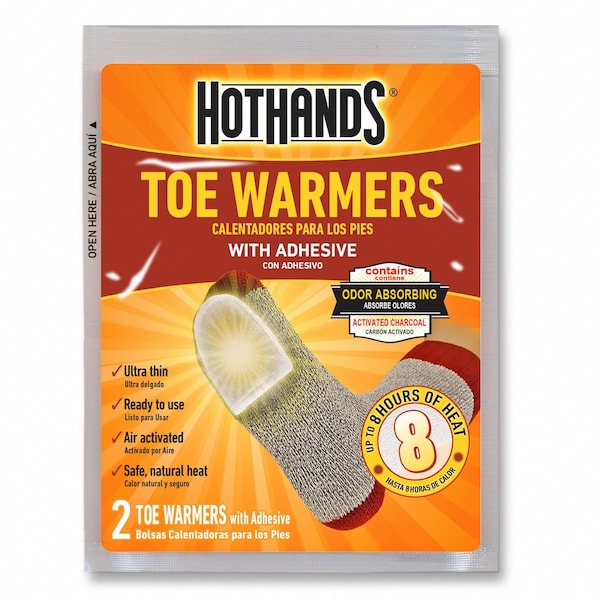 Hothands Toe Warmer, Air-Activated, Up to 8 hours Heating Time, Avg Temp 97 Degrees F, Pack of 6 - TT6PRPK48