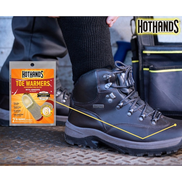 Hothands Toe Warmer, Air-Activated, Up to 8 hours Heating Time, Avg Temp 97 Degrees F, Pack of 6 - TT6PRPK48