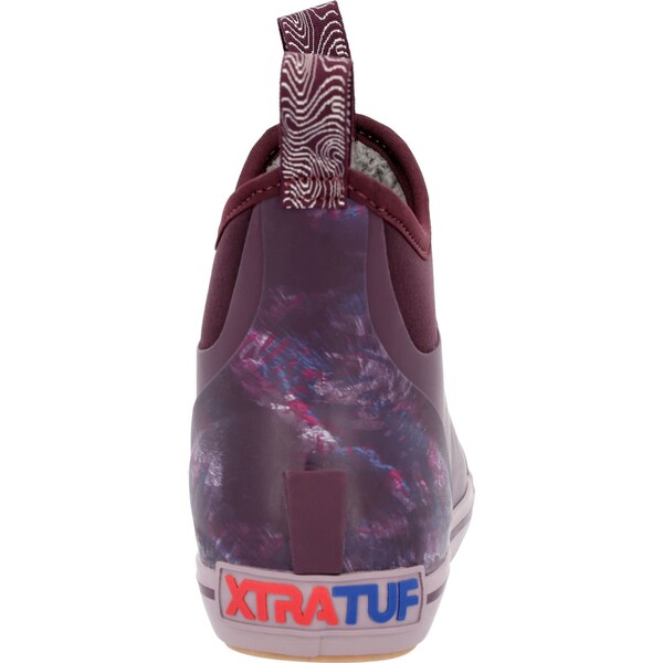 Xtratuf Women's Ankle Deck Boot, 6 M, Leather, 6 in H, Purple - XWAB5TP