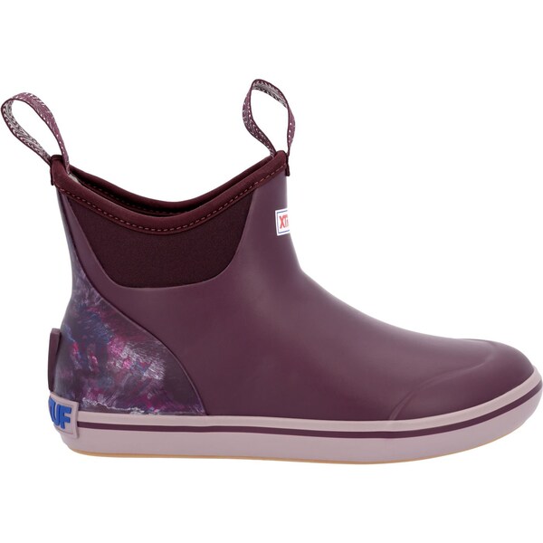 Xtratuf Women's Ankle Deck Boot, 6 M, Leather, 6 in H, Purple - XWAB5TP