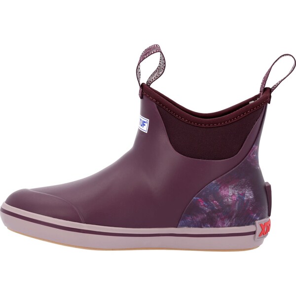 Xtratuf Women's Ankle Deck Boot, 6 M, Leather, 6 in H, Purple - XWAB5TP