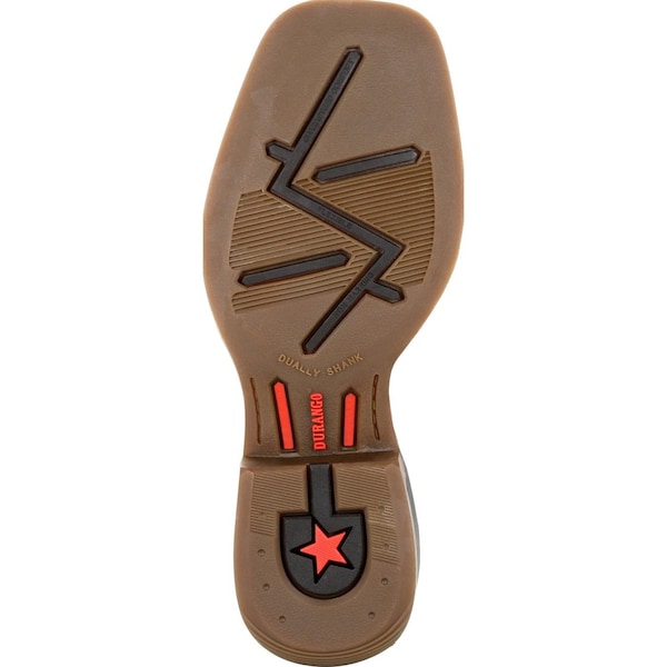 Durango Kids Western Boot, 11 M, Leather, 8 in H, Belgian Brown/Denim Blue - DBT0218C