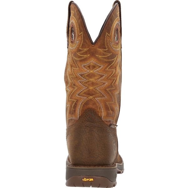 Rocky Waterproof Western Boot, 13 M, Leather, 11 in H, Brown - RKW0355