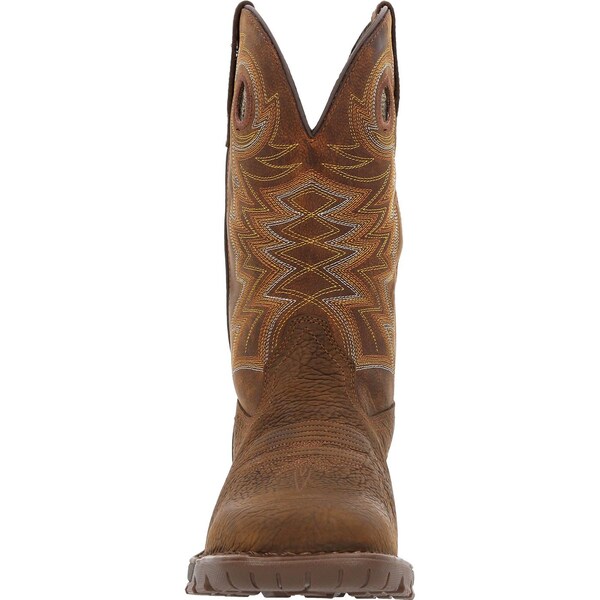 Rocky Waterproof Western Boot, 13 M, Leather, 11 in H, Brown - RKW0355