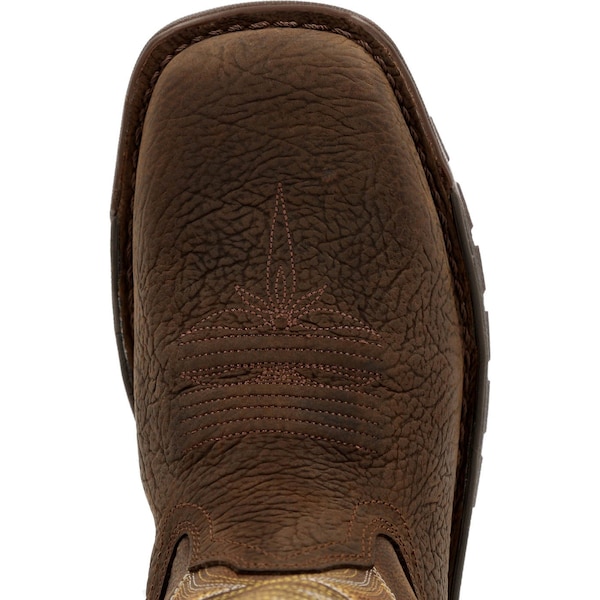 Rocky Waterproof Western Boot, 13 M, Leather, 11 in H, Brown - RKW0355