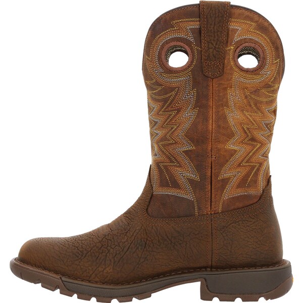 Rocky Waterproof Western Boot, 13 M, Leather, 11 in H, Brown - RKW0355