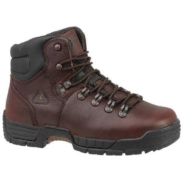 Rocky Men's Waterproof Work Boots, 10W W, Steel Toe, 6 in H, Dark Brown, FQ0006114 - FQ0006114