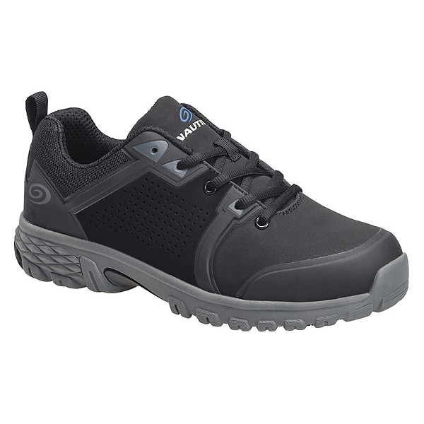 Nautilus Safety Footwear Men's Athletic Shoe, Alloy Toe, Leather, Microfiber Upper, EVA Outsole, Lace Up, Black, 12 M - N1312