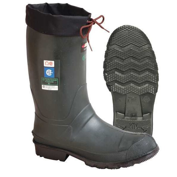 Baffin Men's Rubber Boot, 13 Steel Toe, 13" H, Green, 8563-0000-394 - 8563-0000-394