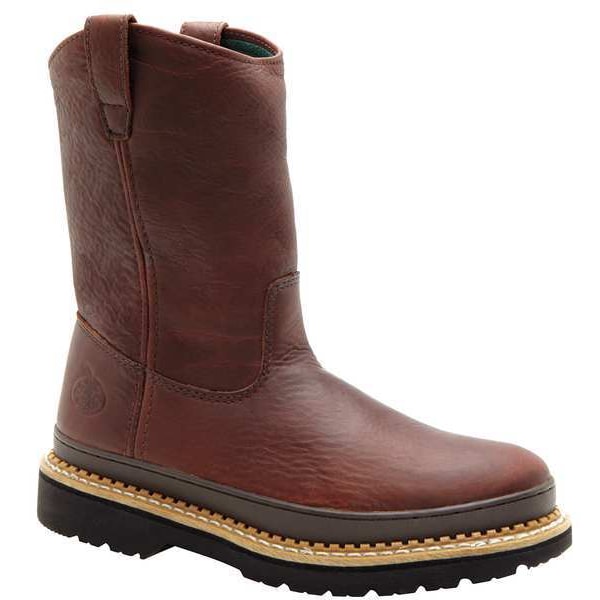 Georgia Boot Men's Wellington Boot, 9 M, Steel Toe, 9 in H, Soggy Brown, G4374 - G4374