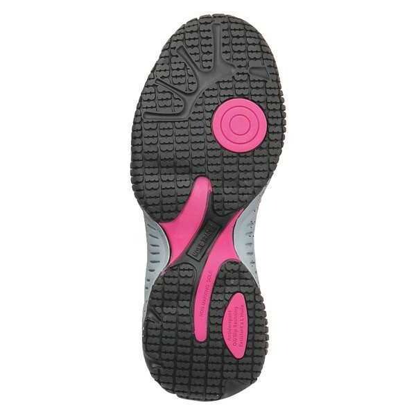 Moxie Trades Women's Athletic Shoe, 6 D, Synthetic Leather, 3 1/2 in Height, Gray - 50175
