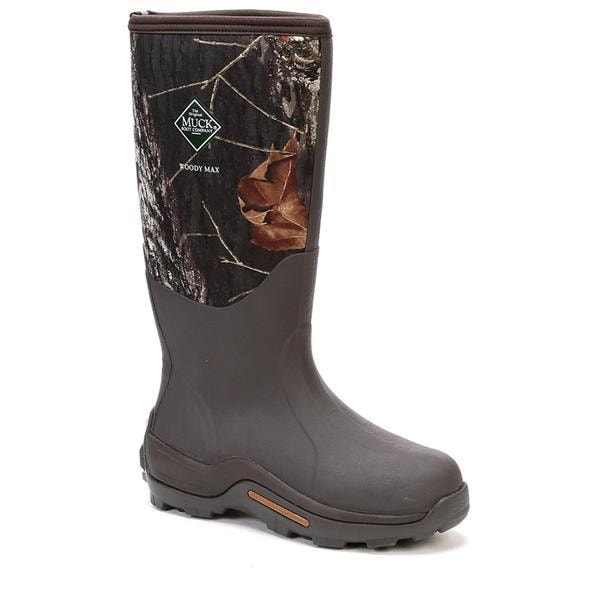 Muck Boot Co Men's Break Up Country Woody Max Tall Rubber Boot, Plain Toe, 17 in Height, Brown/Mossy Oak, 10 - WDM-MOCT-MOK-100