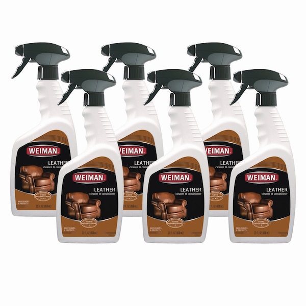 Weiman Leather Cleaner and Conditioner, Floral Scent, 22oz Trigger Spray, PK6 - 107