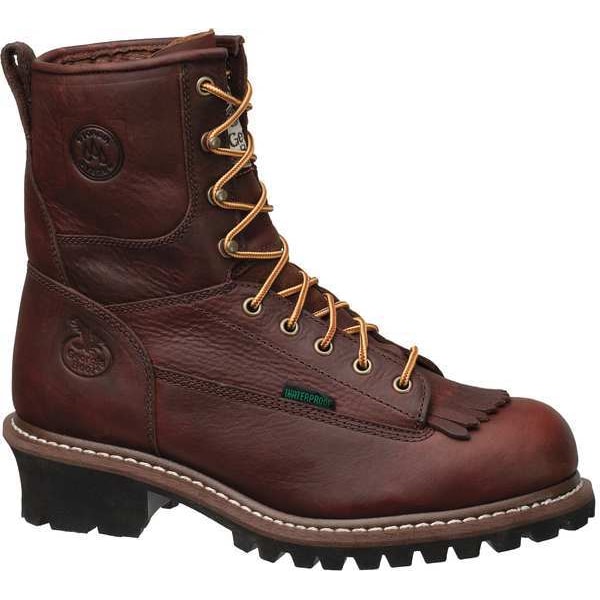 Georgia Boot Men's Waterproof Work Boot, 10 1/2 W, Steel Toe, 8 in H, Chocolate, G7313 - G7313