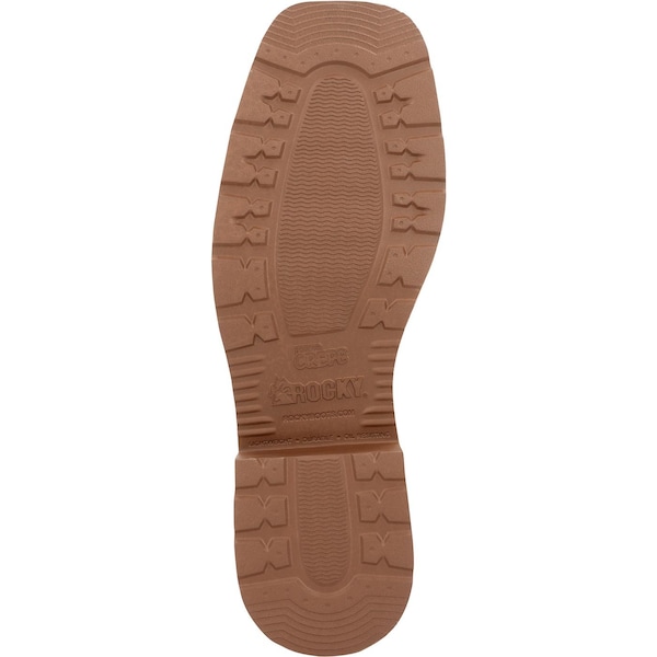 Rocky Men's Waterproof Western Boot, 8 W, Steel Toe, 12 in H, Tobacco, RKW0431 - RKW0431