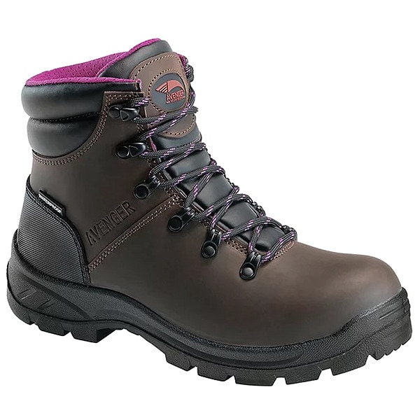 Avenger Safety Footwear Women's 6-Inch Work Boot, 6 M, Steel Toe, 6 in H, Brown, A8125 - A8125