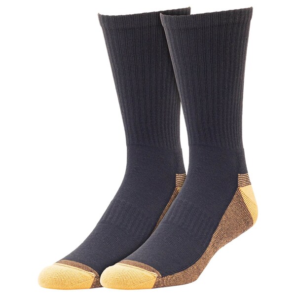 Railroad Sock Men's Copper Infused Crew Socks, Size 6-12 M, White/Copper, 1PR - 4002 BK
