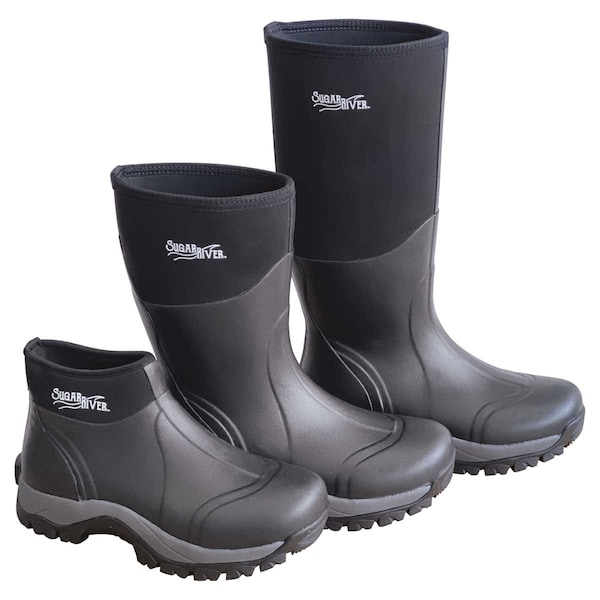 Sugar River Men's Sugar River Tall Rubber Boots, Plain Toe, Black, 10 - 920903M001GE100XXX