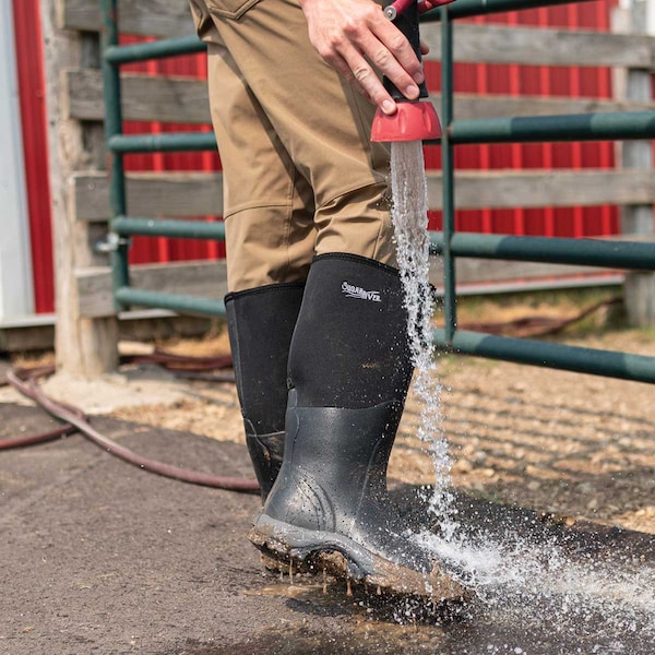 Sugar River Men's Sugar River Tall Rubber Boots, Plain Toe, Black, 10 - 920903M001GE100XXX