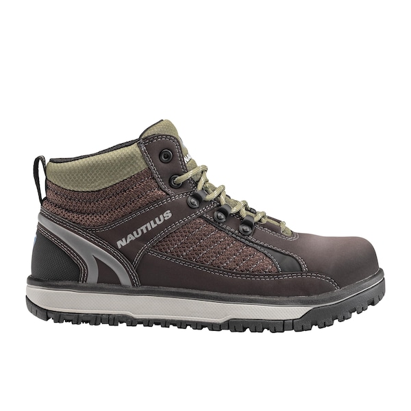 Nautilus Safety Footwear Men Aluminum Toe Size 7.5 URBAN AT, MENS PR, Brown, Olive, 7.5, Medium - N1441-7.5M