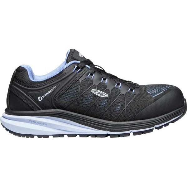 Keen Women's Athletic Shoe, Carbon Fiber Toe, Mesh Upper, Rubber Outsole, Lace Up, Hydrangea/Black, W - 1025241