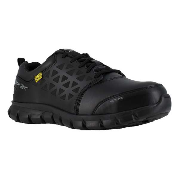 Reebok Men's Athletic Shoe, Alloy Toe, Leather, Mesh Upper, Rubber Outsole, Lace Up, Black, 12 W - RB4046