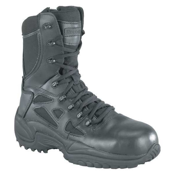 Reebok RB874, Women's 8 in Composite Toe 8-Inch Work Boot, Black, 7 1/2, M, RB874 - RB874