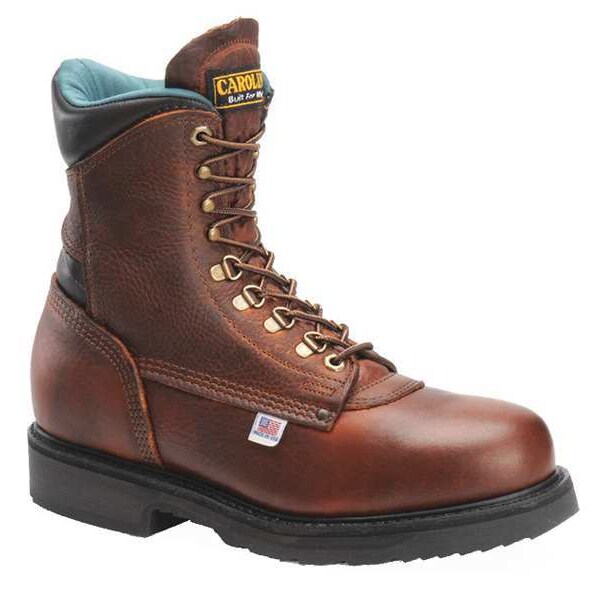 Carolina Shoe Men's 8-Inch Work Boot, 10 1/2 D, Steel Toe, 8 in H, Brown, 1809 - 1809