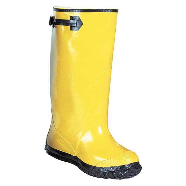 Zoro Select Overboots, Plain Toe, Rubber, 17 in Height, Pull On, Cleated Sole, Yellow, 9 (Formerly Talon Trax) - 4T270