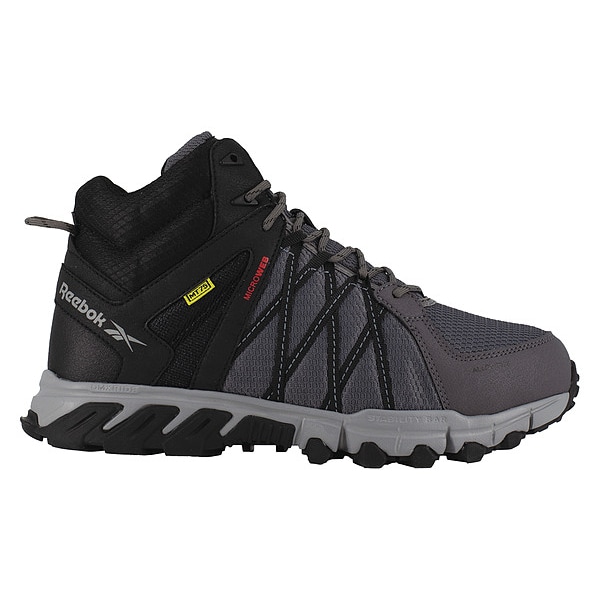 Reebok Men's Athletic High-Top Shoe, Alloy Toe, Microfiber/Mesh Upper, Rubber Outsole, Lace Up, Gray, 10 M - RB3404