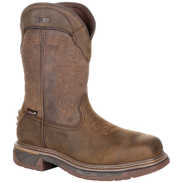 Rocky Iron Skull, Men's 11 in Composite Toe Western Work Boot, Distressesd Brown, 13, W, RKW0288-G - RKW0288