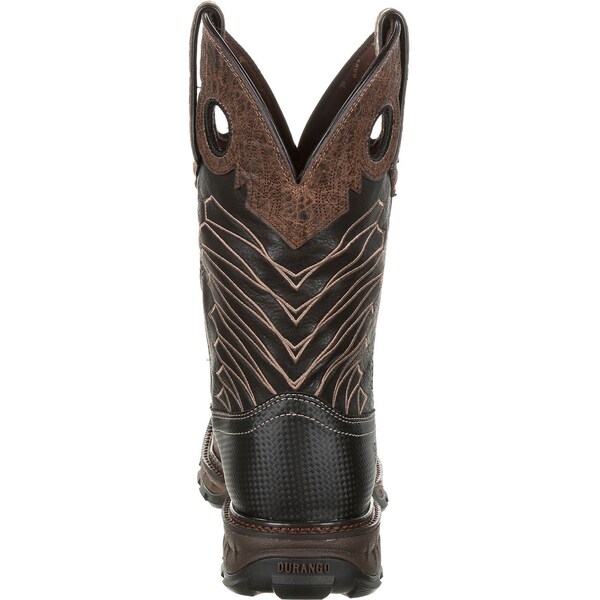 Durango Men's Waterproof Western Work Boot, 10.5 M, Steel Toe, 11 in H, Chocolate Safari/Elephant Black - DDB0176