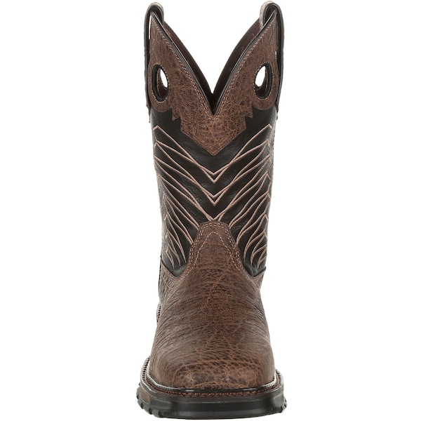 Durango Men's Waterproof Western Work Boot, 10.5 M, Steel Toe, 11 in H, Chocolate Safari/Elephant Black - DDB0176