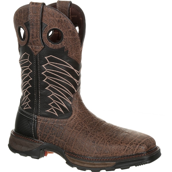 Durango Men's Waterproof Western Work Boot, 10.5 M, Steel Toe, 11 in H, Chocolate Safari/Elephant Black - DDB0176