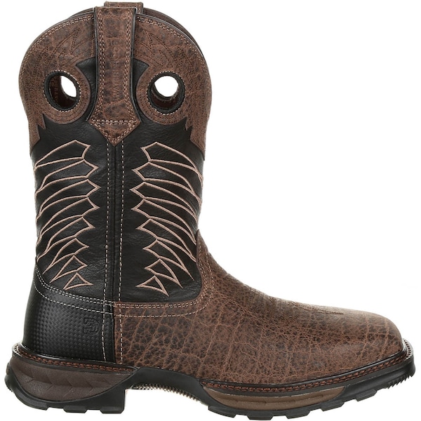 Durango Men's Waterproof Western Work Boot, 10.5 M, Steel Toe, 11 in H, Chocolate Safari/Elephant Black - DDB0176