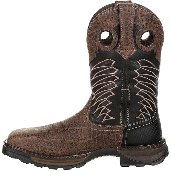 Durango Men's Waterproof Western Work Boot, 10.5 M, Steel Toe, 11 in H, Chocolate Safari/Elephant Black - DDB0176