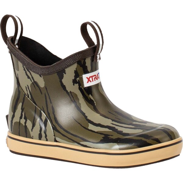 Xtratuf Kids Ankle Deck Boot, 6 M, Leather, 6 in H, Mossy Oak Bottom Land - XKABMOB