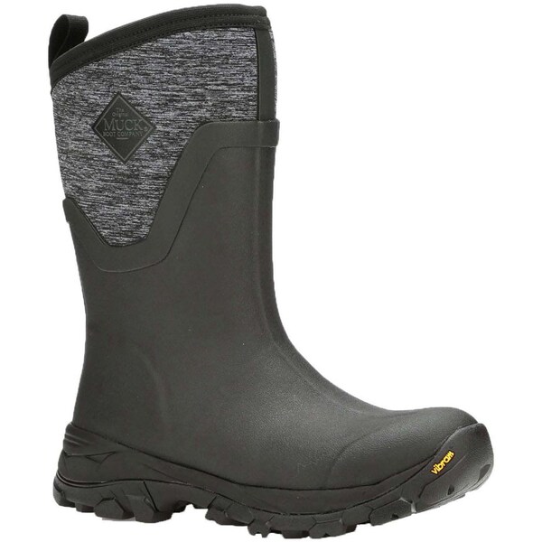 Muck Boot Co Women's Arctic Ice Mid Rubber Boot, Plain Toe, 12" Height, Black, 8 - ASVMA100 M  080
