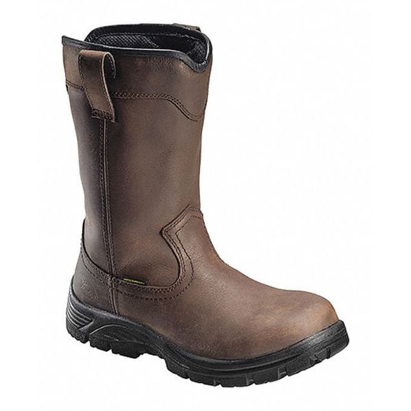 Avenger Safety Footwear Leather Wellington Boot, 8.5 M, Brown - A7846