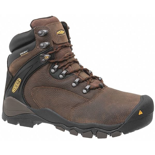 Keen Men's 6-Inch Work Boot, 9 EE, Steel Toe, 6 in H, Brown, 1015401 - 1015401