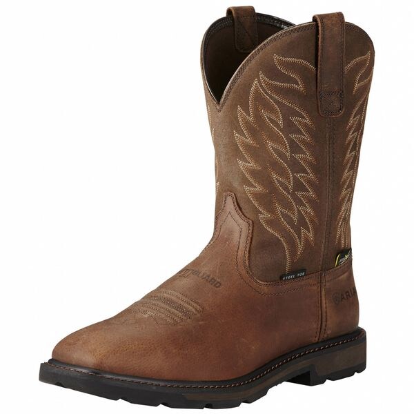Ariat Men's Western Boot, 12 EE, Steel Toe, 10 in H, Brown, 10020063 - 10020063